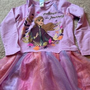 Pink and Purple Long Sleeve Dress with Character Print